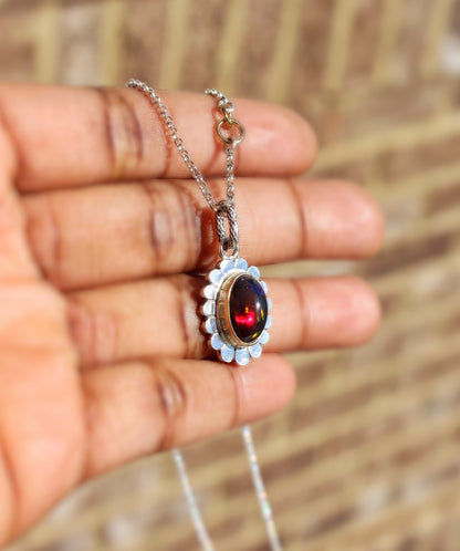 Ethiopian Black Opal Pendant Necklace